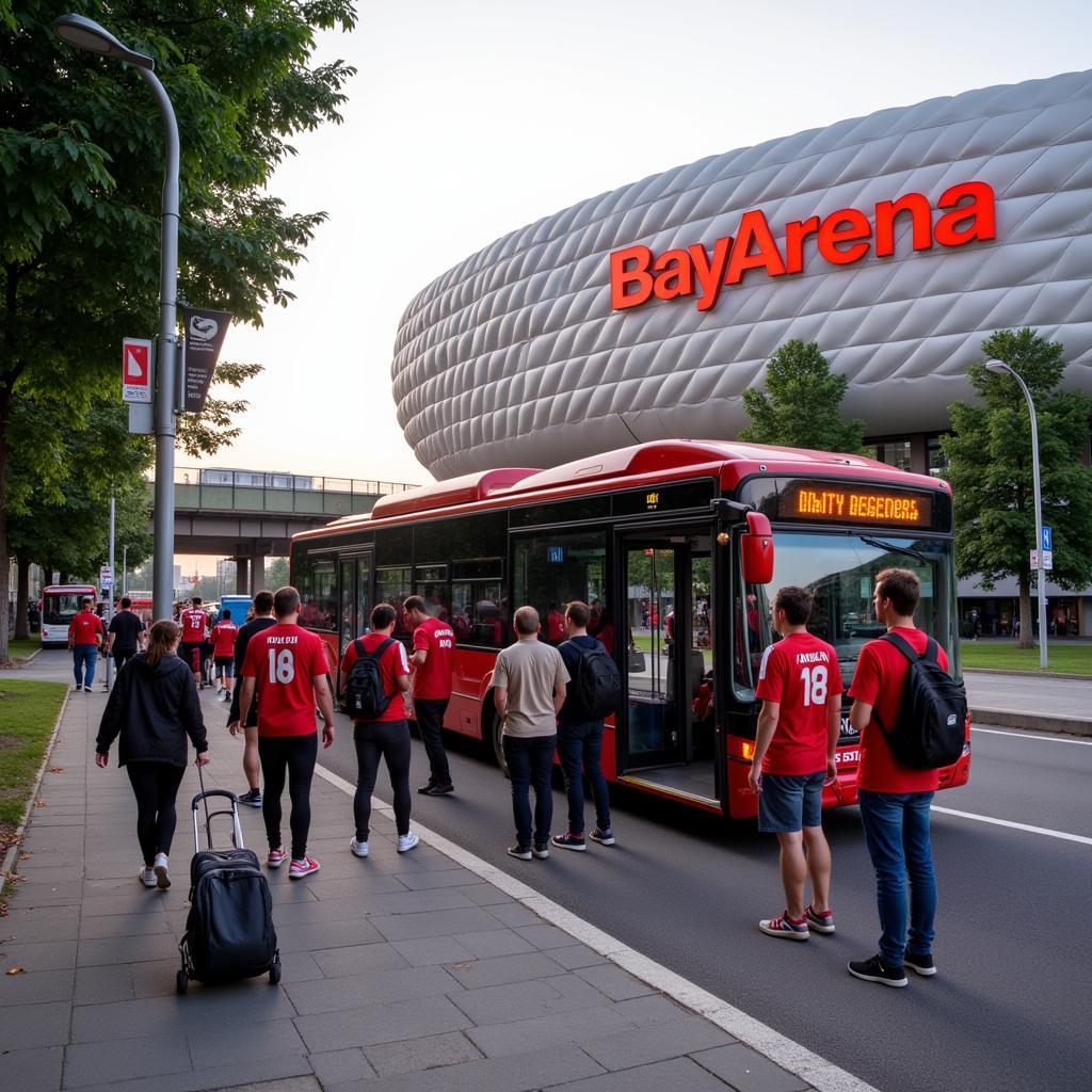 Anreise mit dem Bus: Haltestelle BayArena