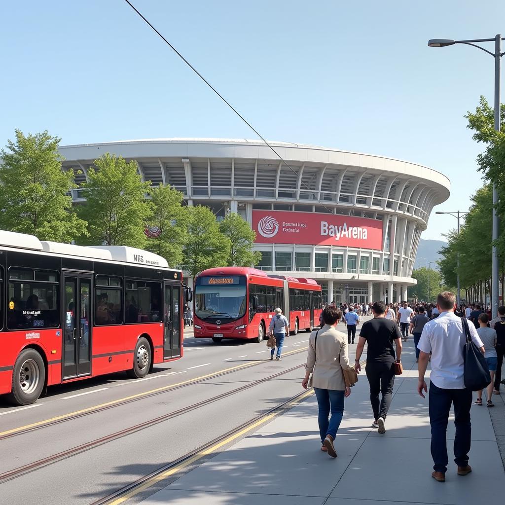 Anreise mit öffentlichen Verkehrsmitteln zur BayArena