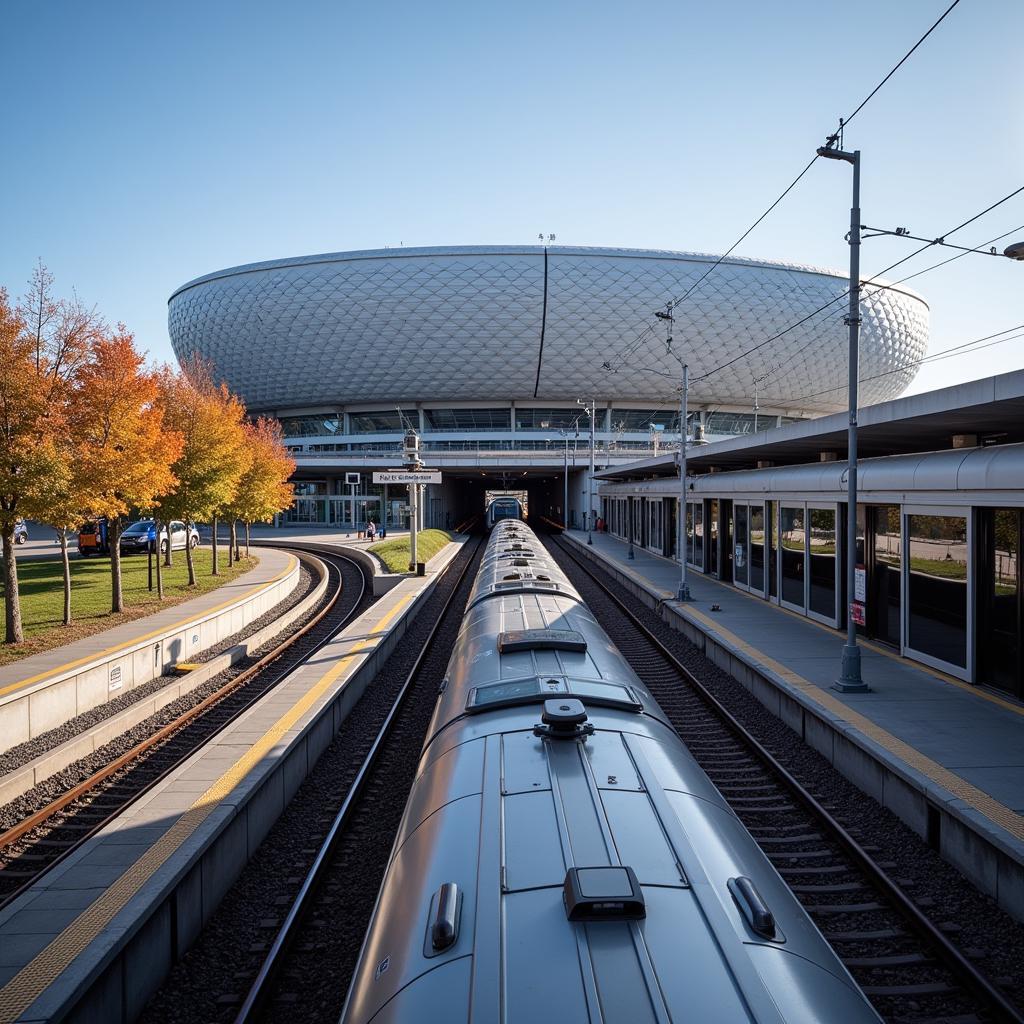 Anreise mit der Bahn zum Stadion Leverkusen