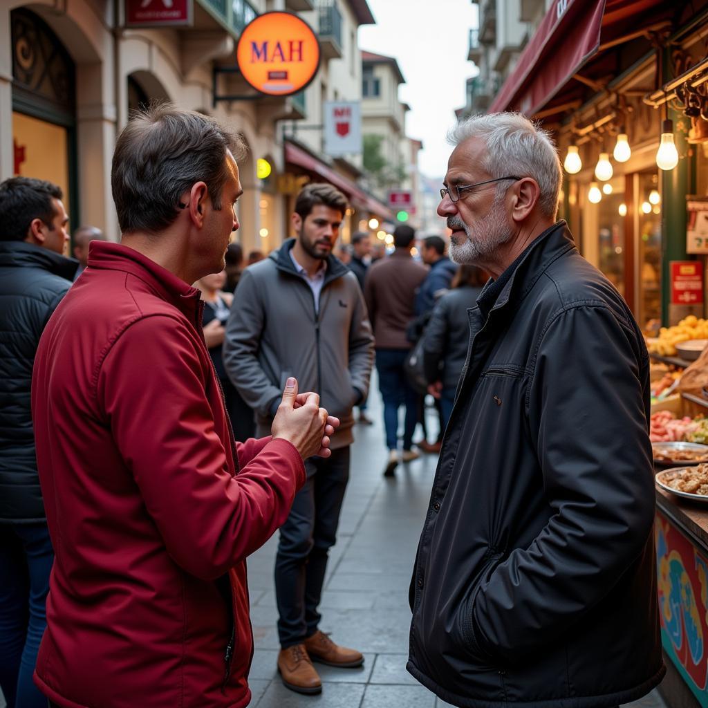 Einheimische und Besucher auf dem Antalya Markt in Leverkusen