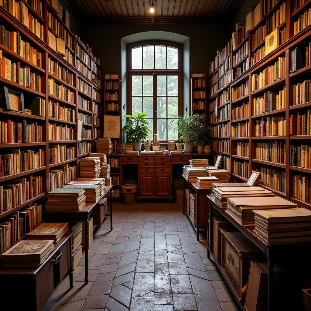 Atmosphäre in einem Antiquariat in Leverkusen