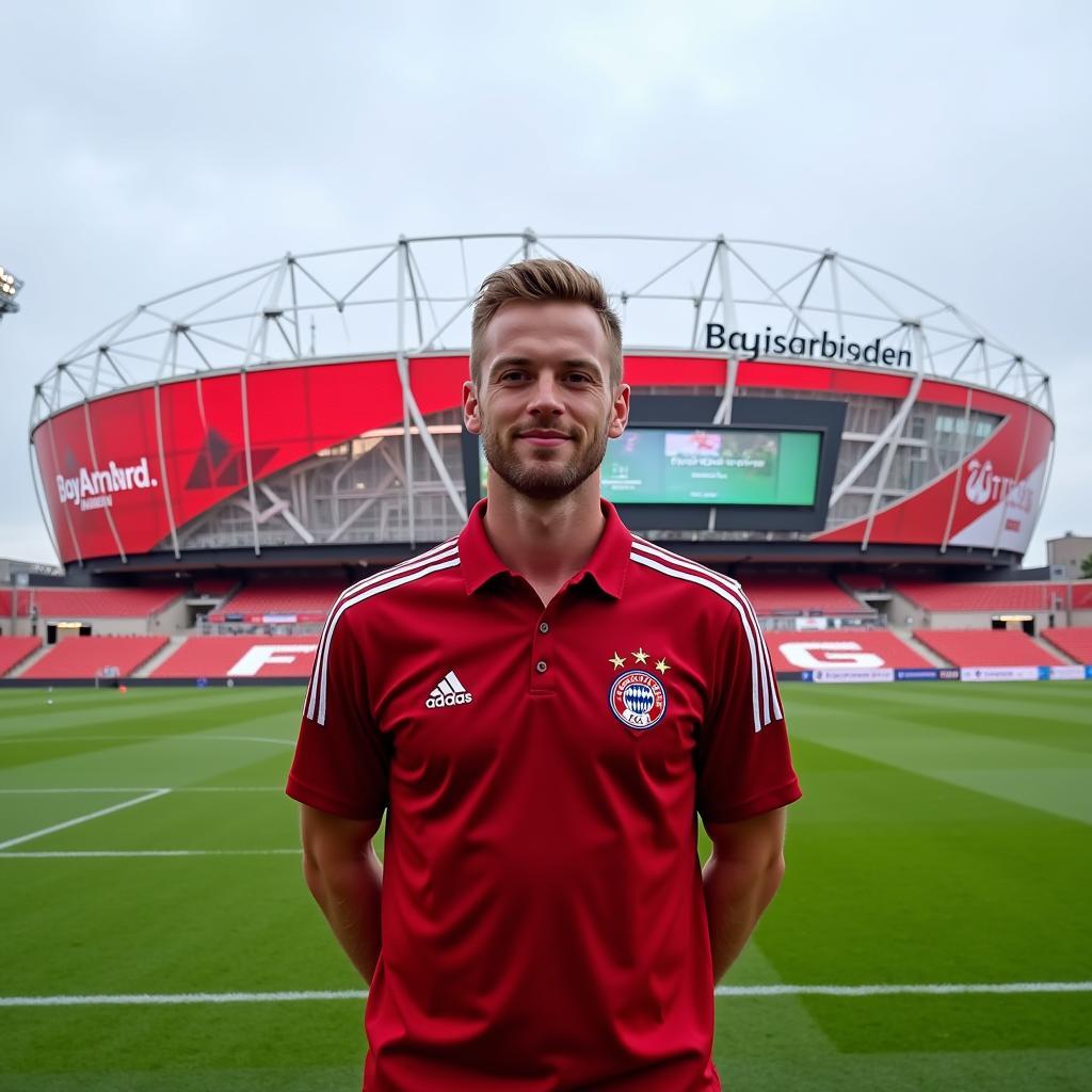 Anwalt Thelen vor dem Stadion in Leverkusen