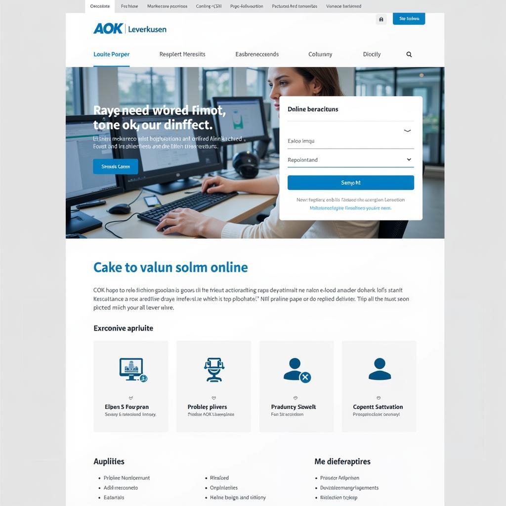 Online-Bewerbung auf der AOK Leverkusen Website