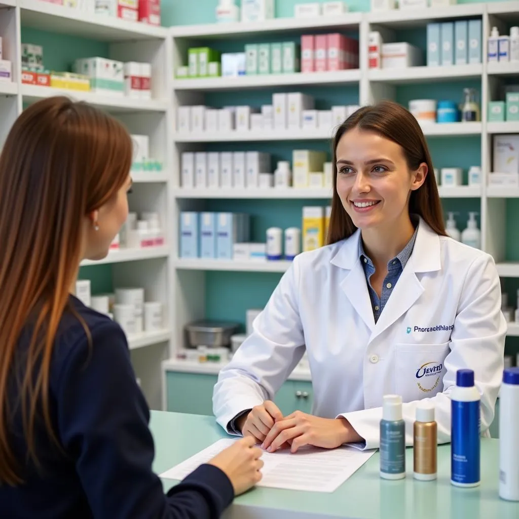 Apotheker berät Kunden in Leverkusen