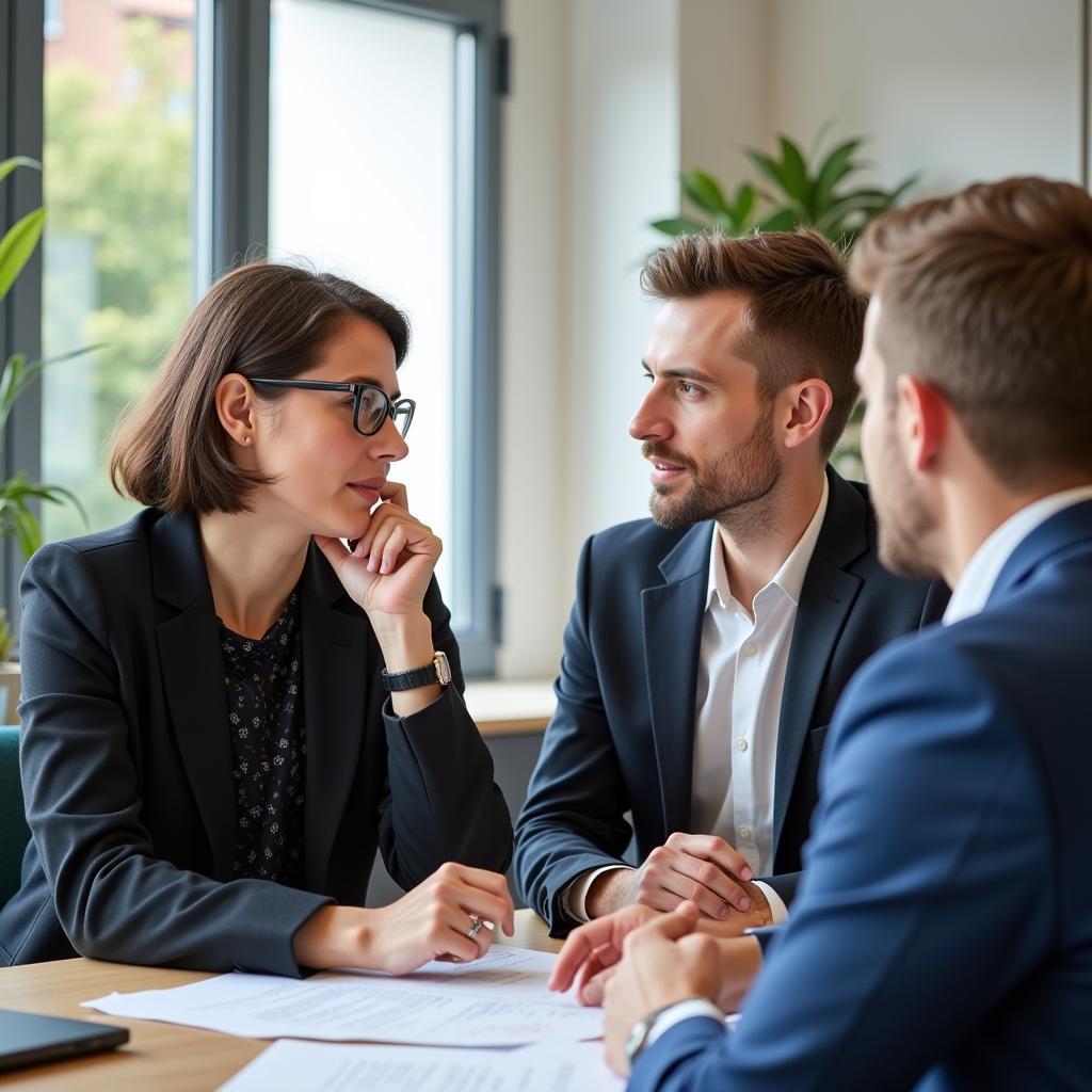 Arbeitnehmer und Arbeitgeber im Gespräch