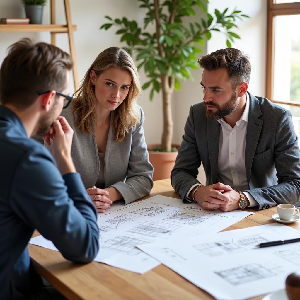 Architekt im Gespräch mit Kunden