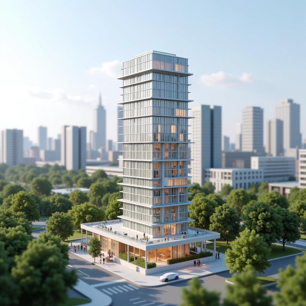 Architekturmodell eines modernen Gebäudes in Leverkusen