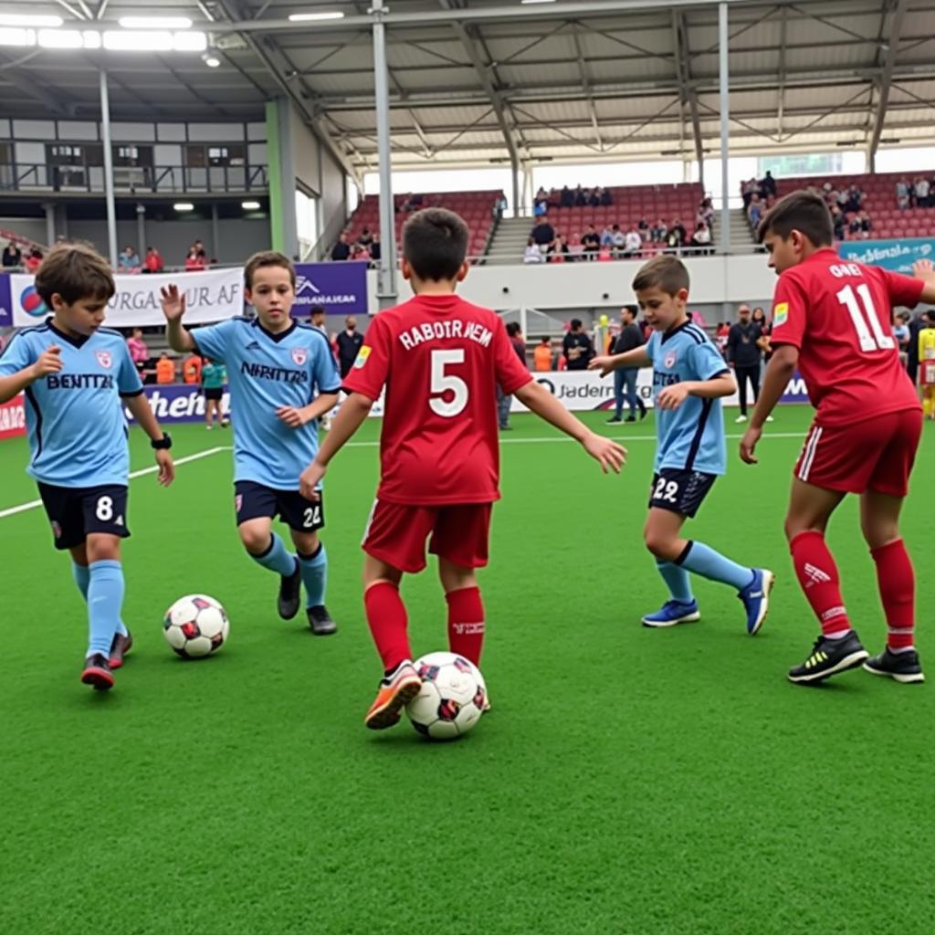 Arena Alaaf Fußballturnier: Junge Fußballer zeigen ihr Können.