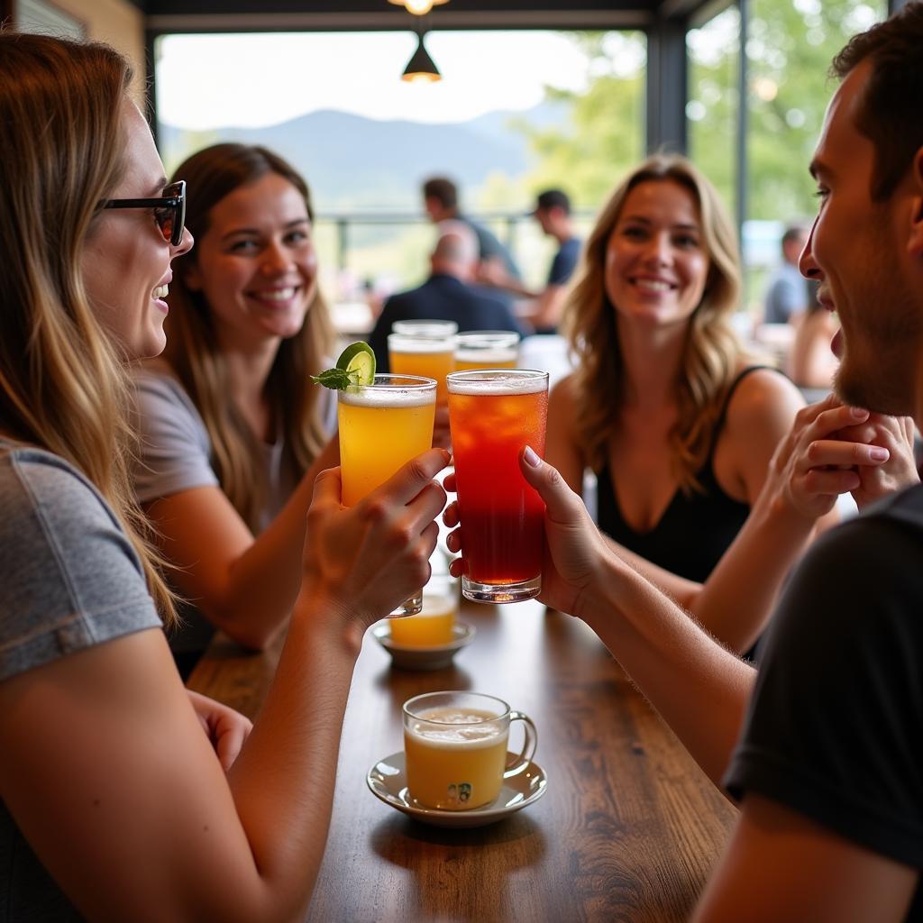 Freunde stoßen während der Arizona Happy Hour an