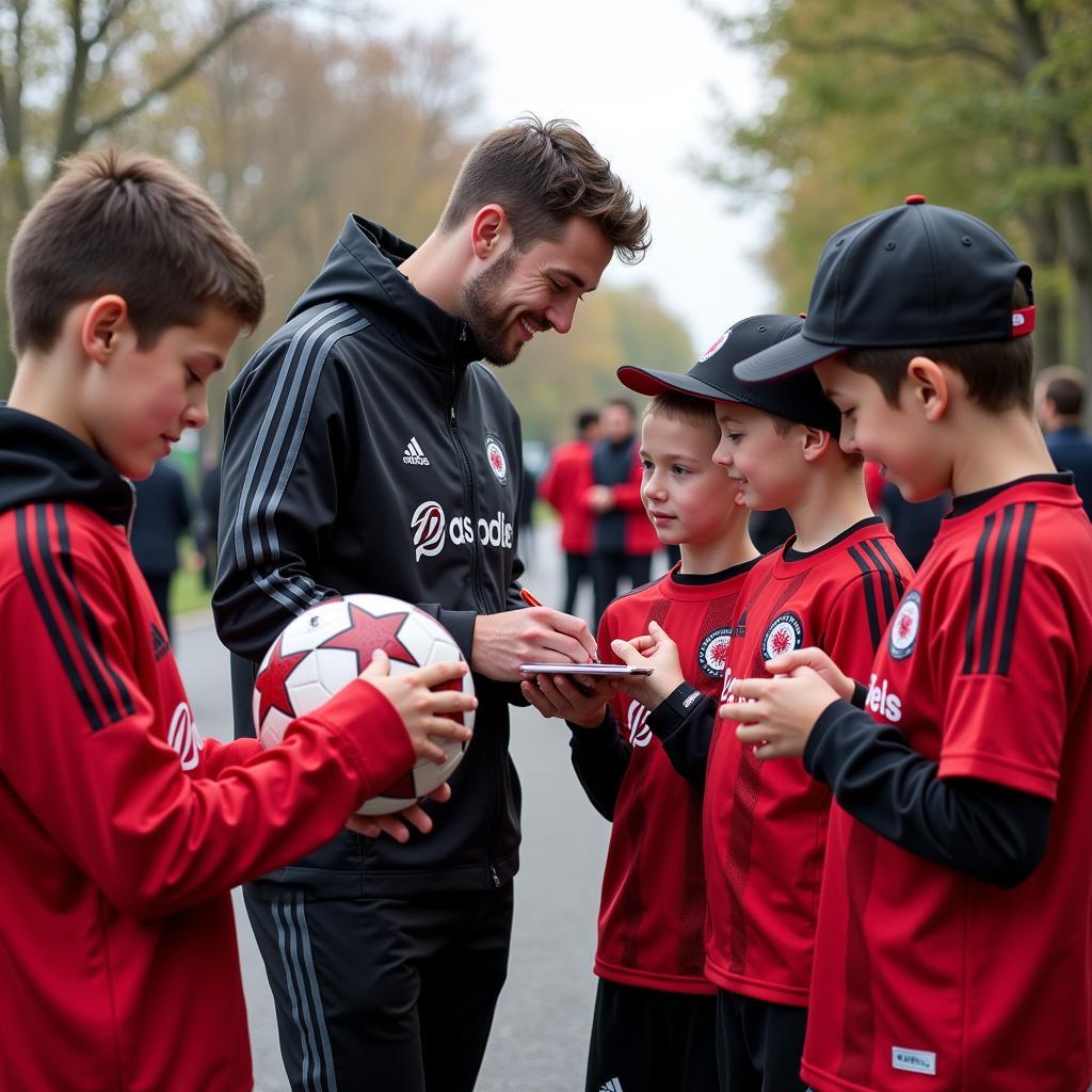 Arne Kohls gibt Autogramme für junge Fans