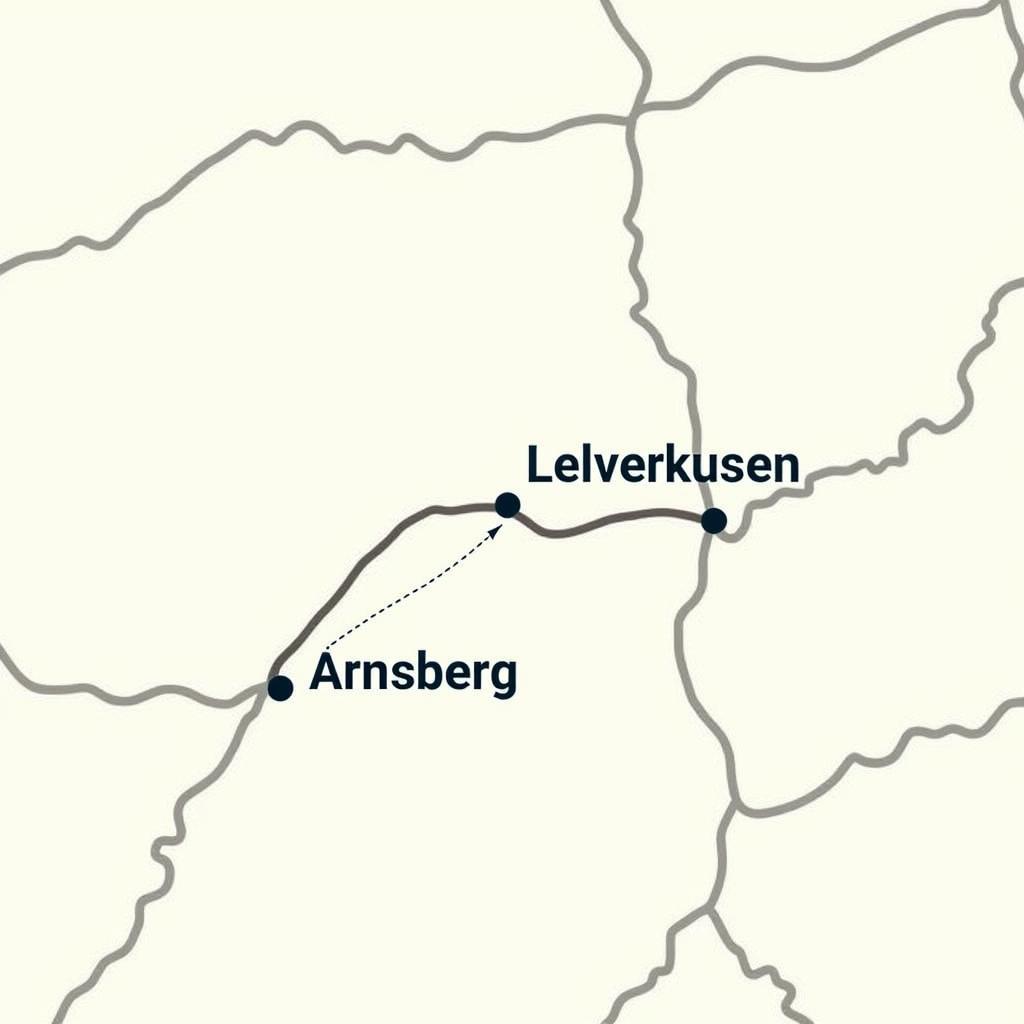 Karte von Arnsberg nach Leverkusen