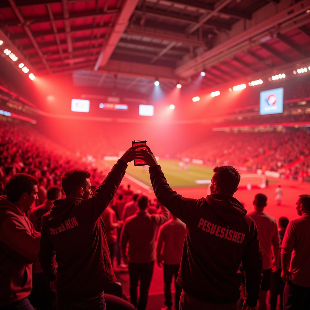 Leverkusener Fans genießen Artabrot im Stadion