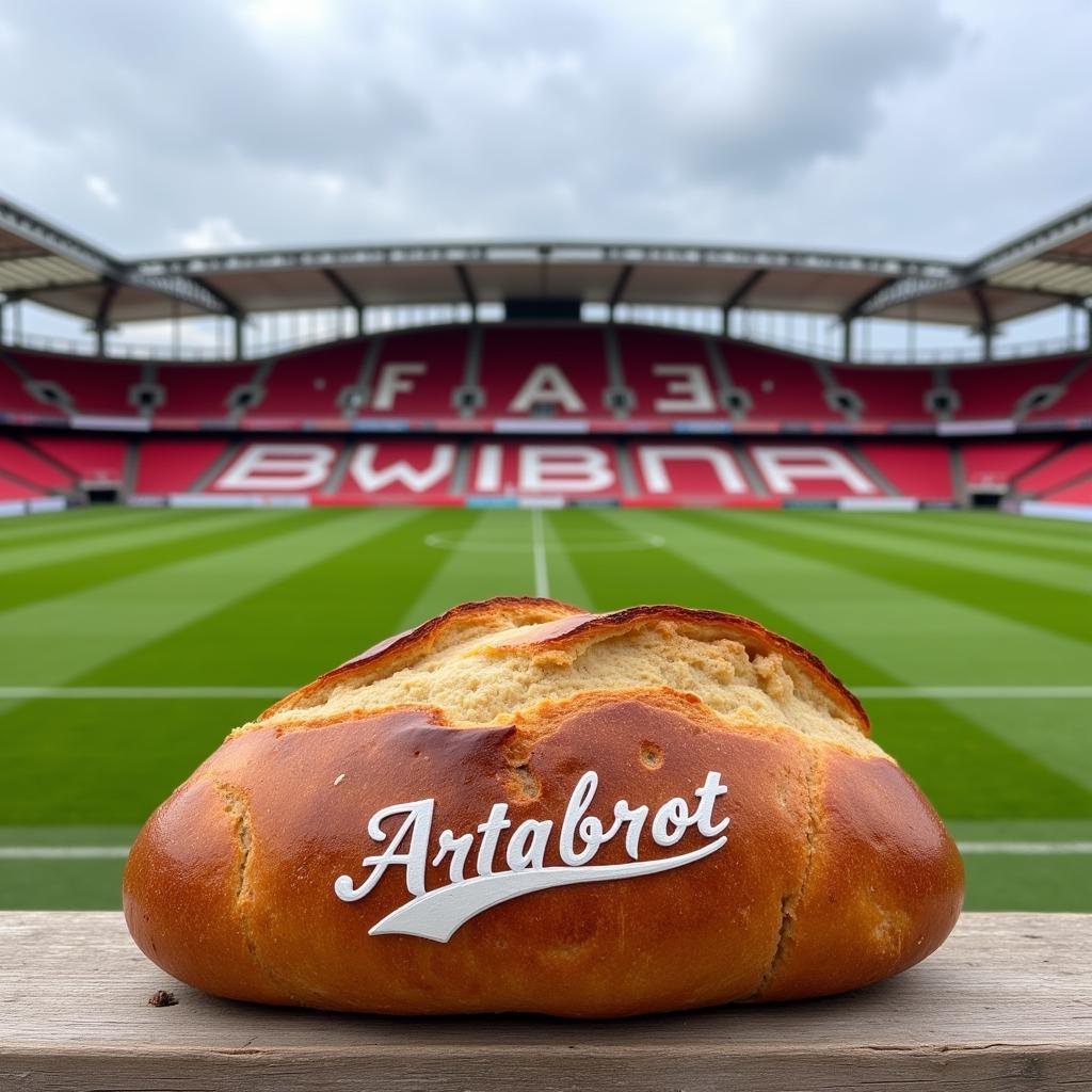 Artabrot vor dem Stadion in Leverkusen