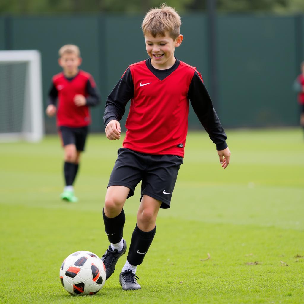 Arthur Sliwka im Training mit Bayer Leverkusen