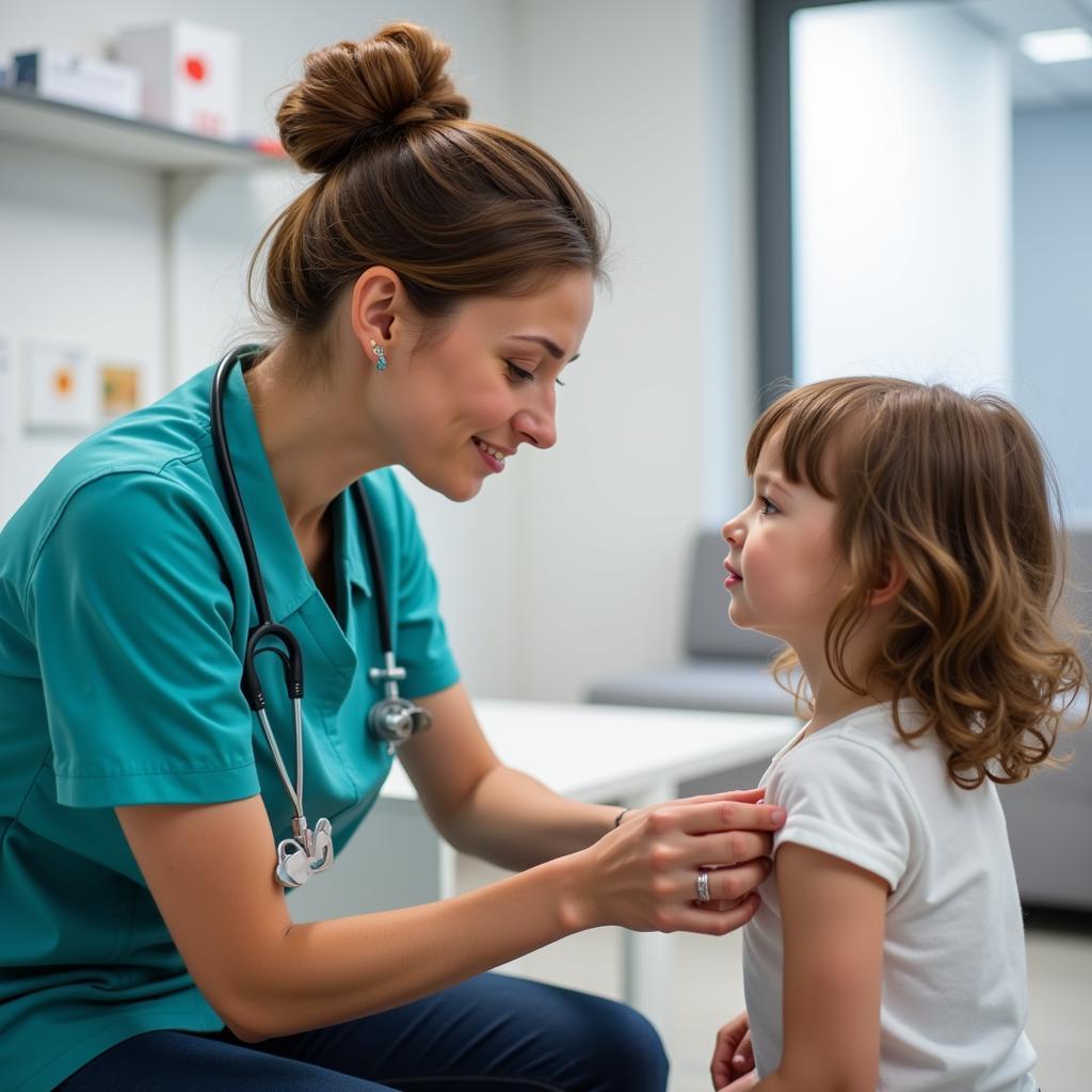 Arzthelferin in Leverkusen bei der Patientenbetreuung