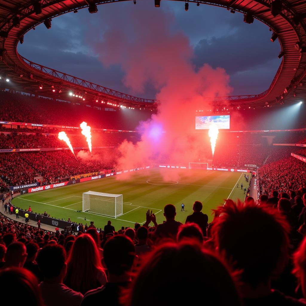 Fans von AS Rom und Bayer 04 Leverkusen