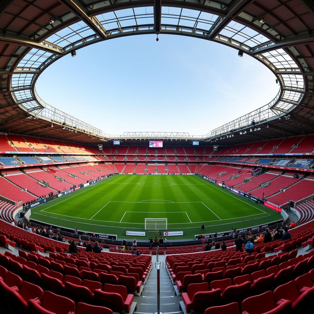 Die BayArena beim AS Rom Leverkusen Rückspiel