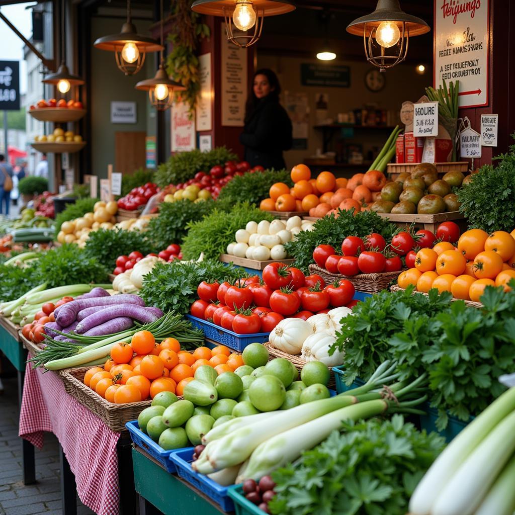 Frische Asiatische Lebensmittel auf einem Markt in Leverkusen