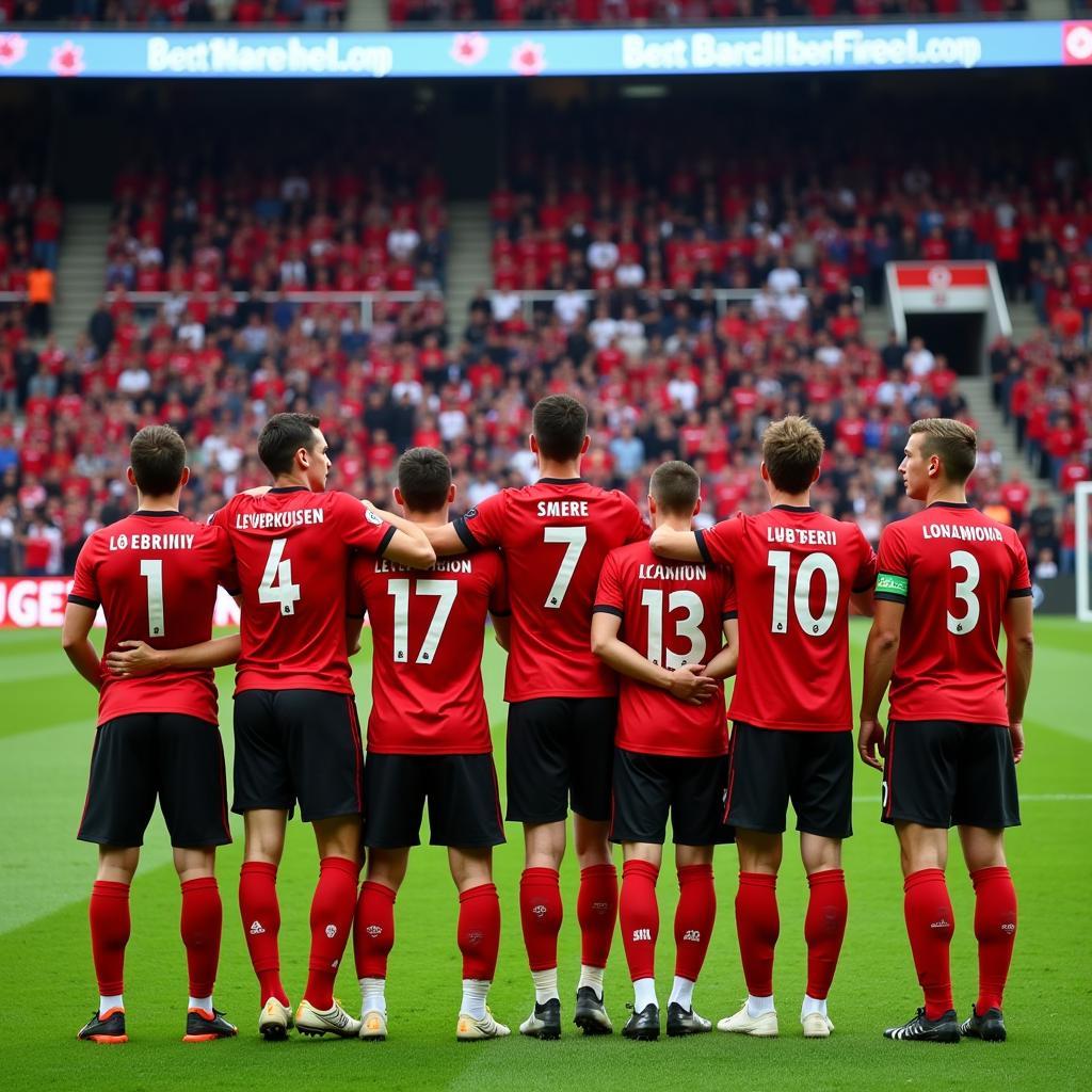 Asra Leverkusen Spieler im Stadion