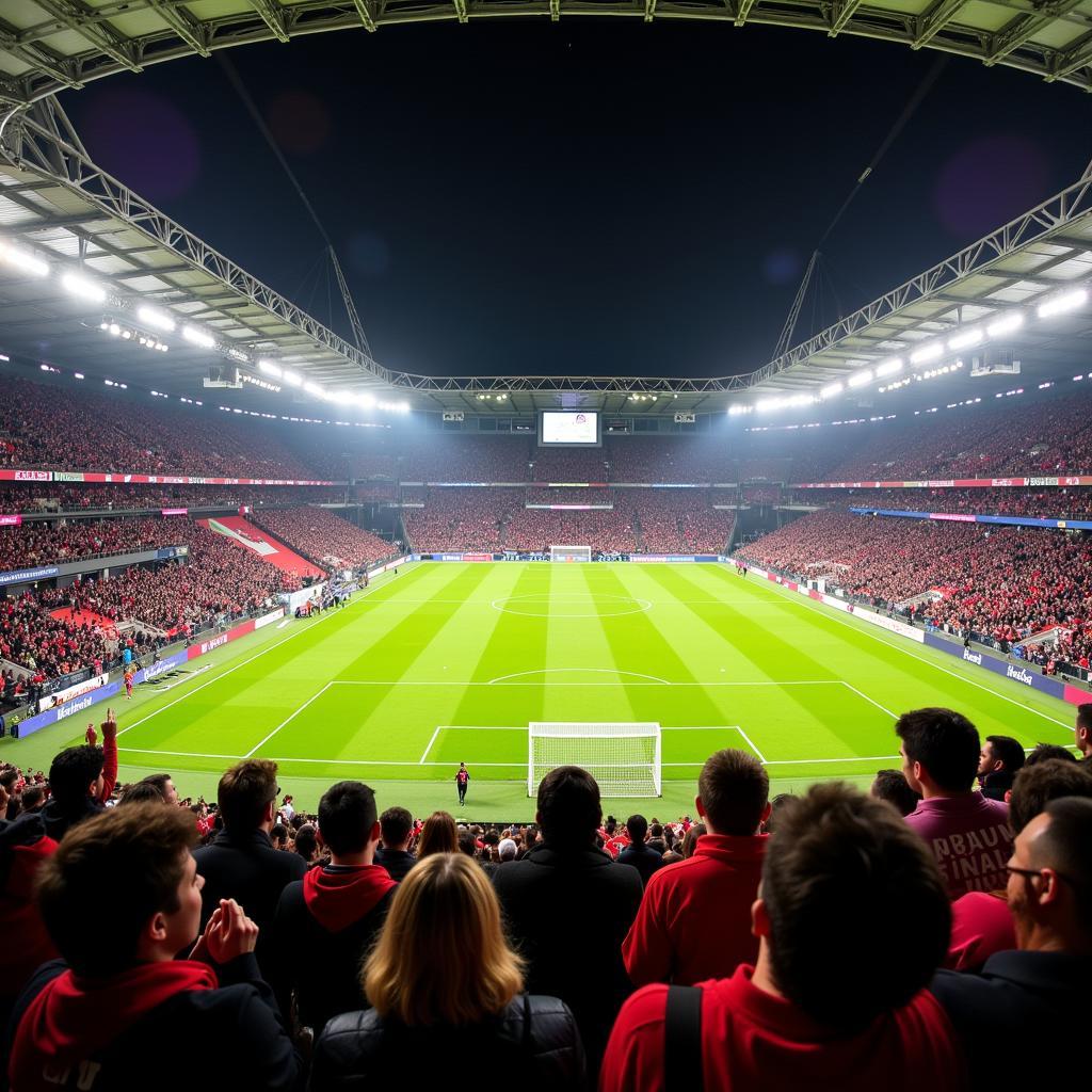 Fans von Atalanta und Leverkusen im Stadion