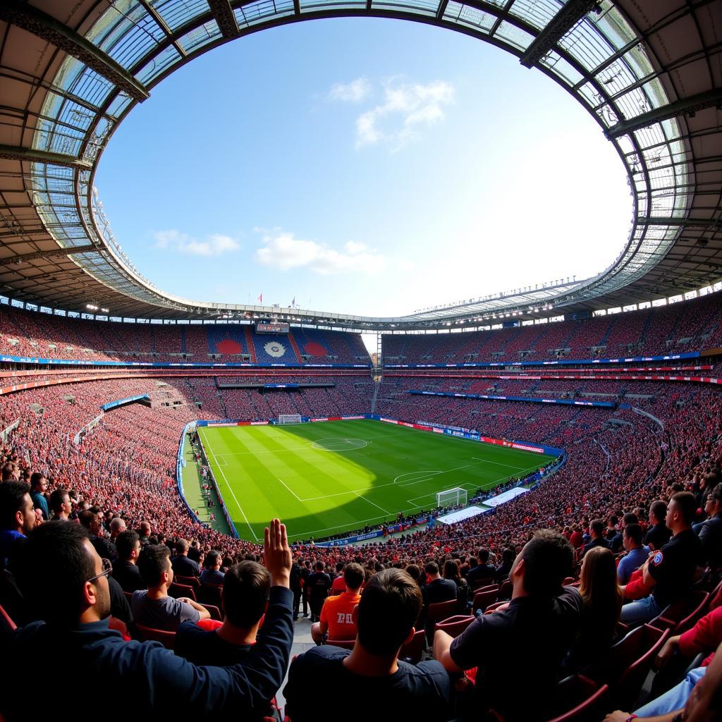 Fans von Atalanta und Leverkusen im Stadion