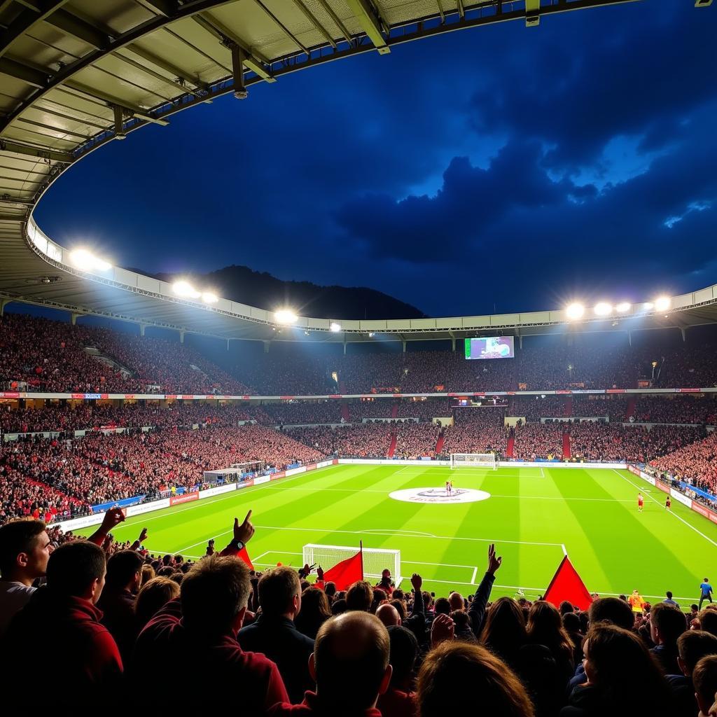 Atalanta und Leverkusen Fans im Stadion