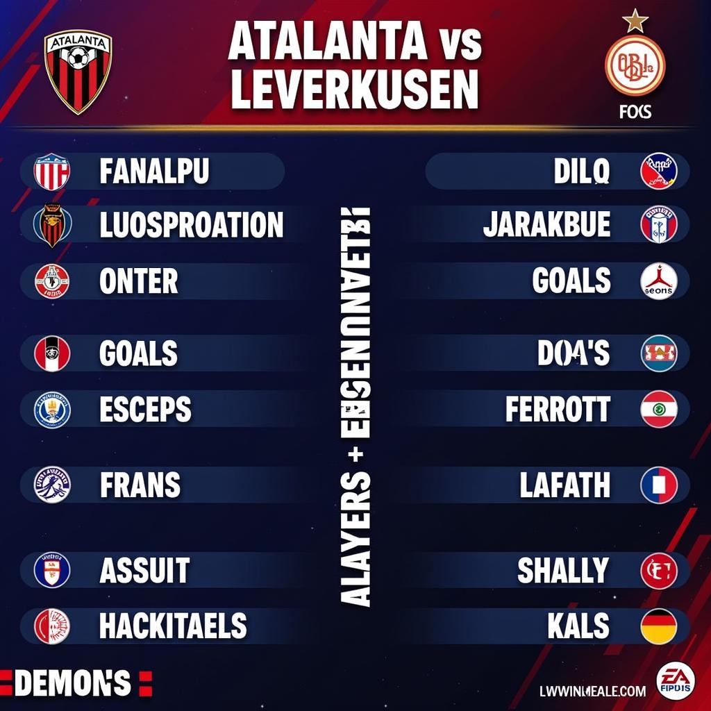 Spielervergleich Atalanta gegen Leverkusen