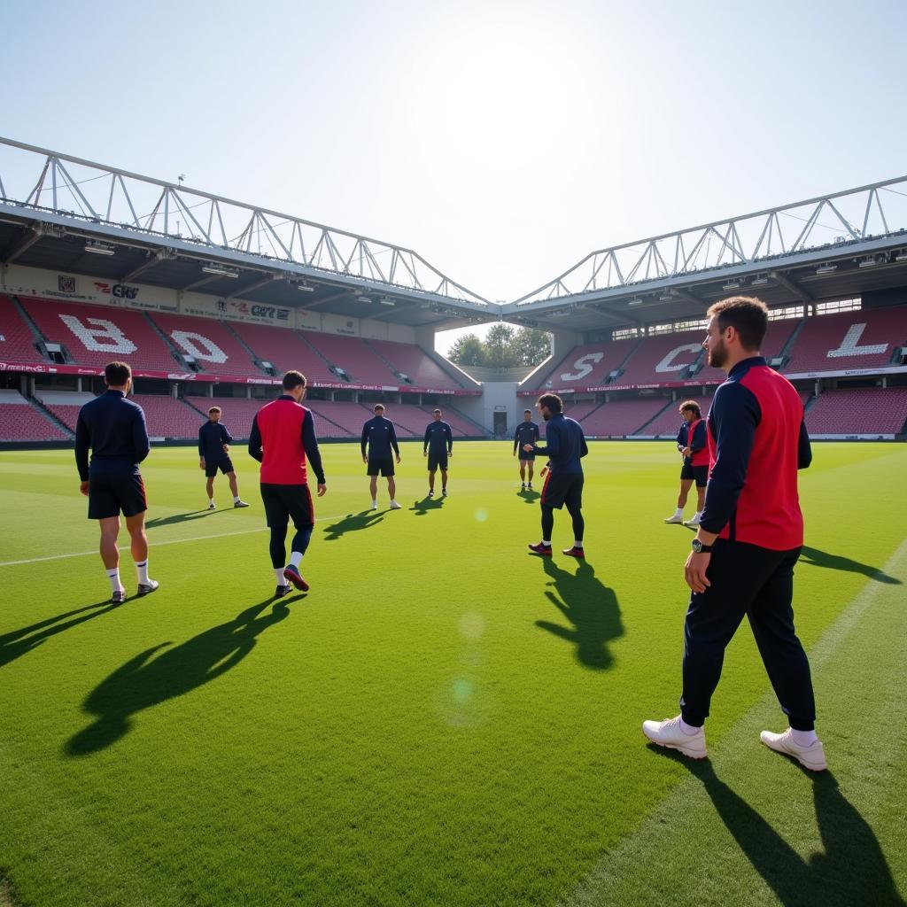 Vorbereitung auf das Spiel: Atletico Madrid trainiert in Leverkusen