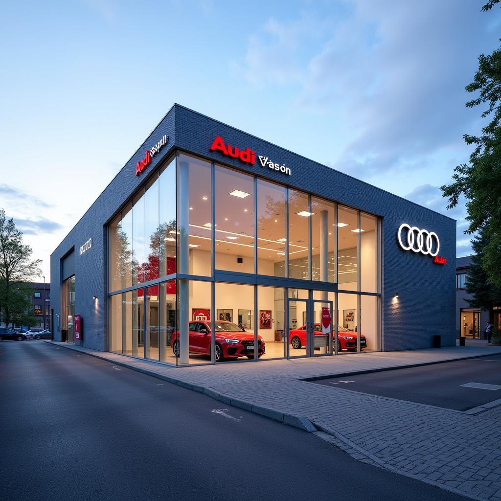 Der Audi Shop Leverkusen von außen