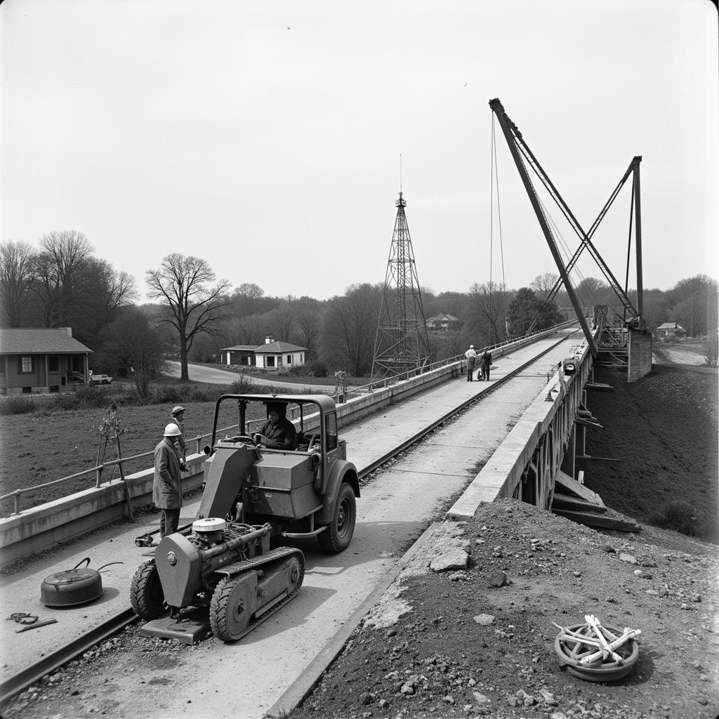 Historische Aufnahme der Auer Weg Brücke Leverkusen