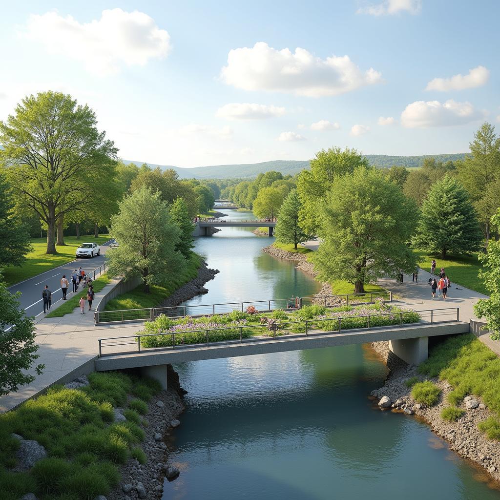 Zukunftsvision der Auer Weg Brücke Leverkusen