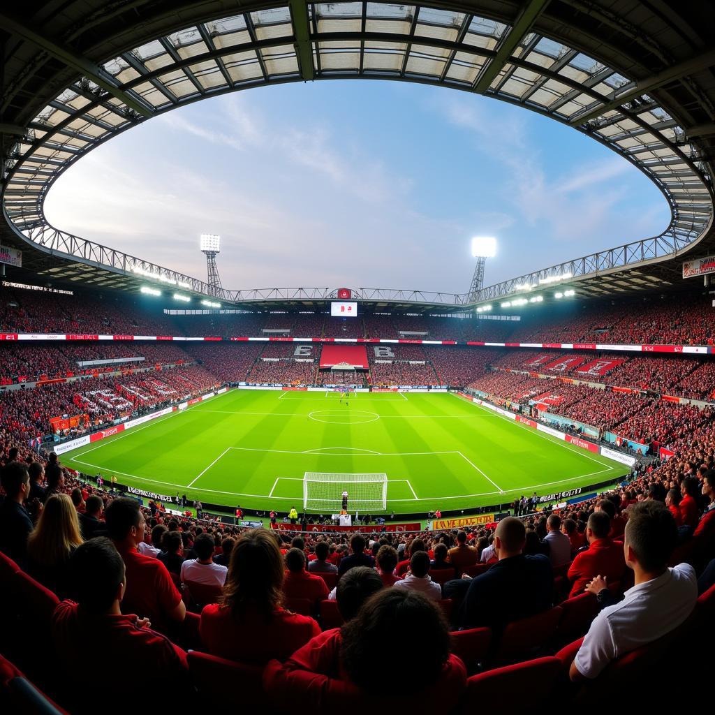 Fans von Augsburg und Leverkusen im Stadion