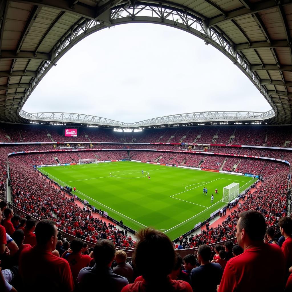 Augsburg gegen Leverkusen Fans Stadion