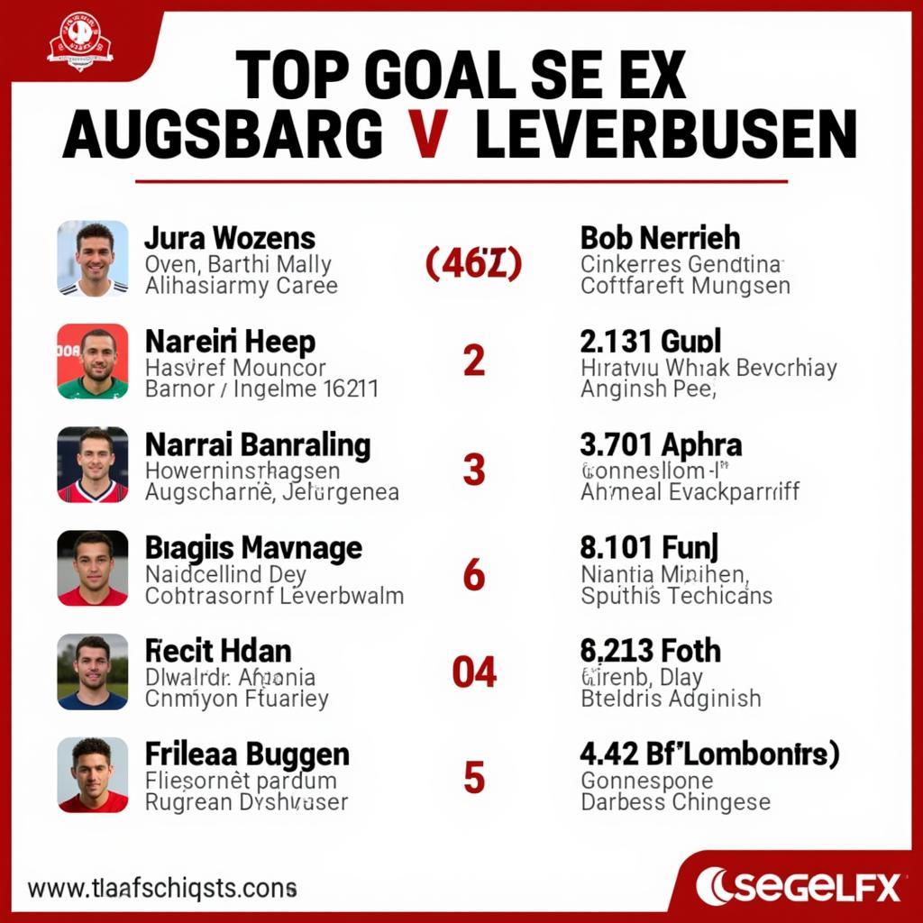 Top-Torschützen in Spielen zwischen Augsburg und Leverkusen