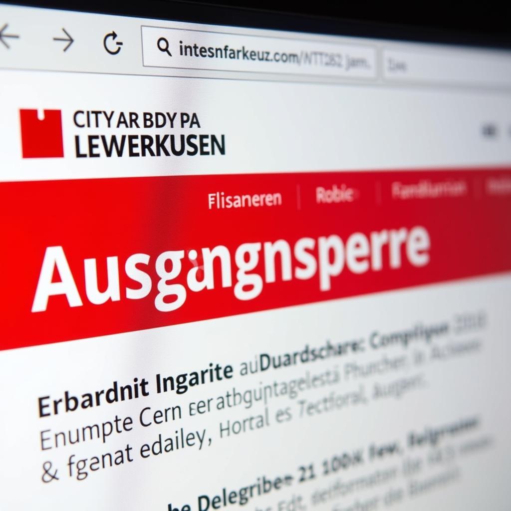 Website der Stadt Leverkusen mit Informationen zur Ausgangssperre