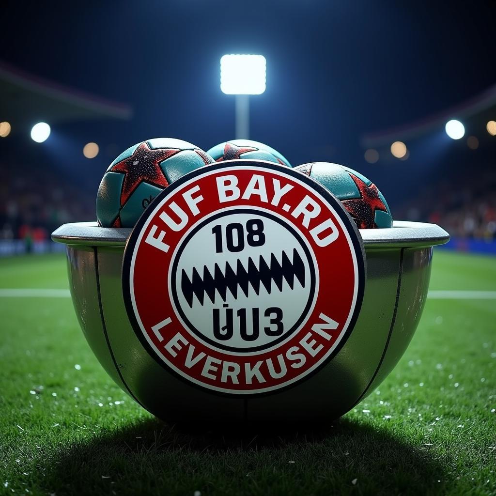 Auslosung der Champions League Gruppenphase mit Bayer Leverkusen Logo