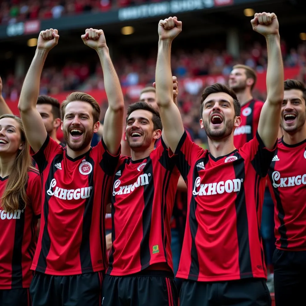 Fans im Auswärtstrikot Leverkusen 19/20