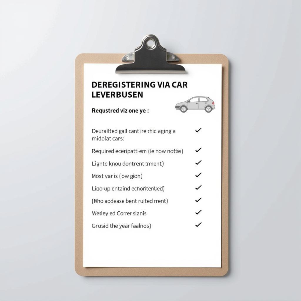 Checkliste Auto Abmelden Leverkusen