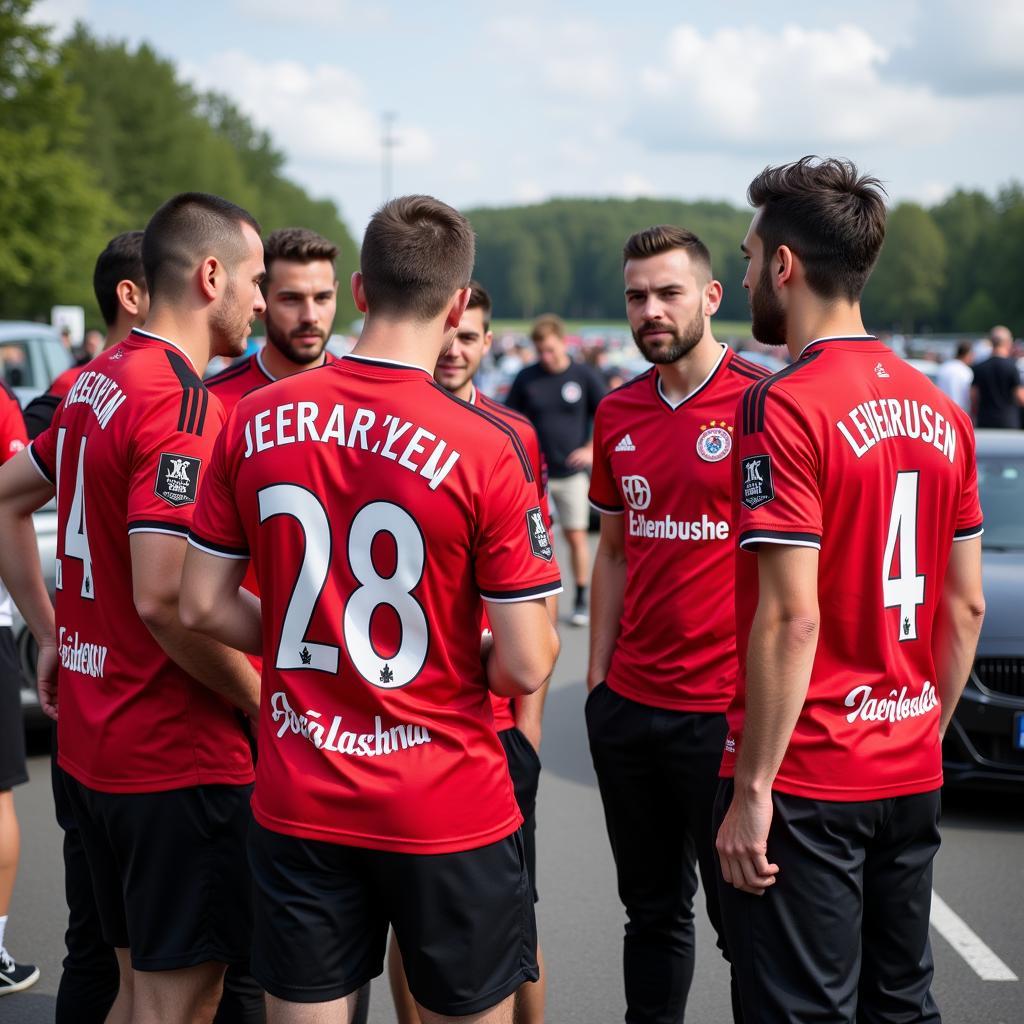 Auto- und Fußballfans beim Autotreff in Leverkusen