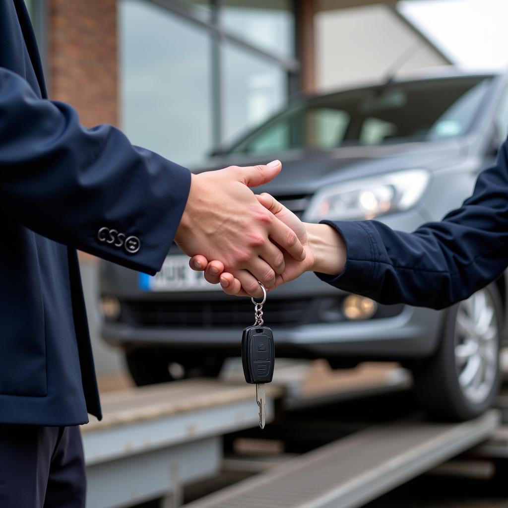 Fahrzeugübergabe an Autoankauf König Leverkusen