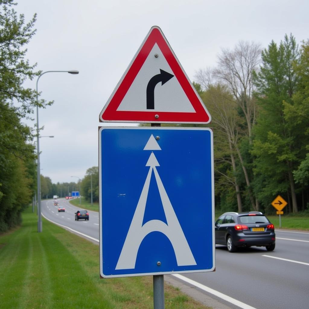 Umleitung am Autobahnkreuz Leverkusen