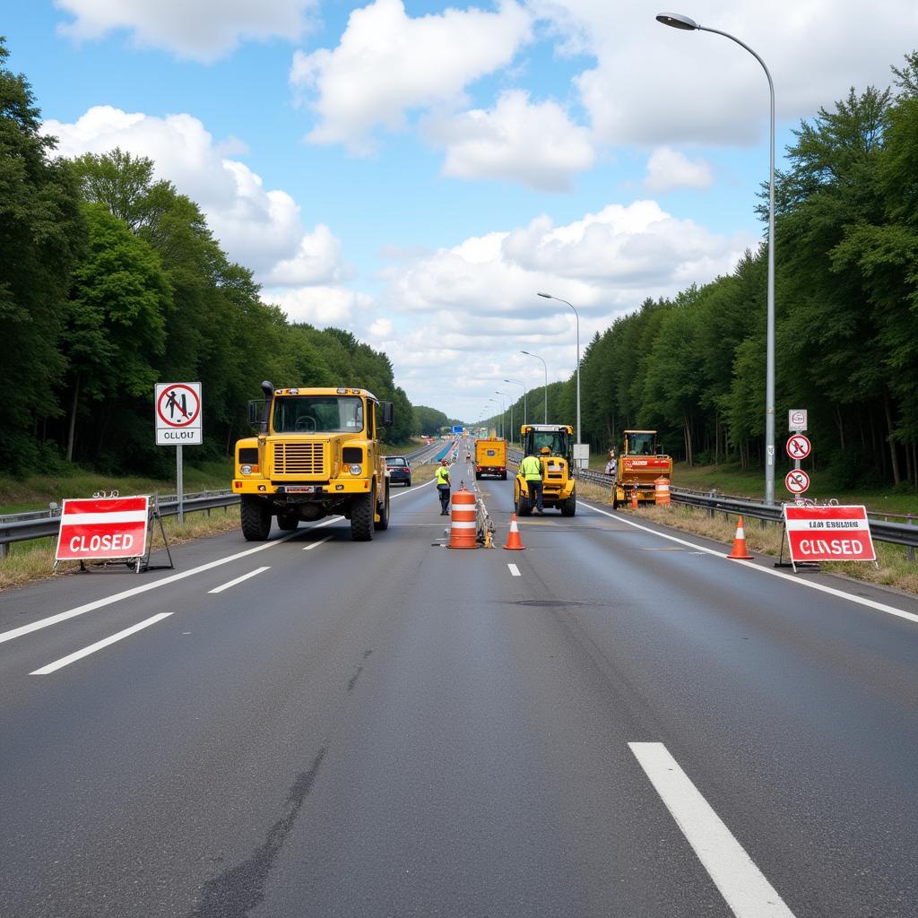 Autobahnsperrung A59 Leverkusen Baustelle