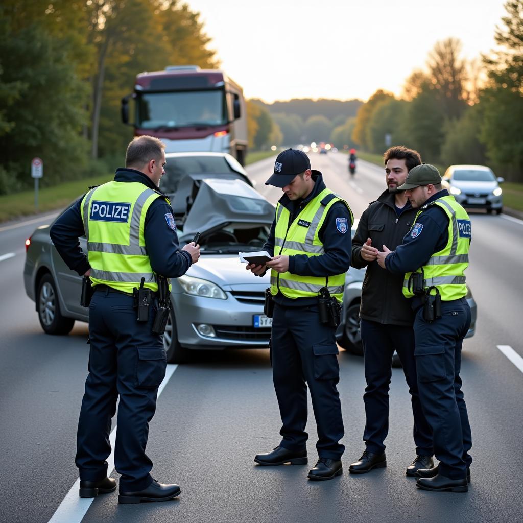 Polizei nimmt den Unfall auf