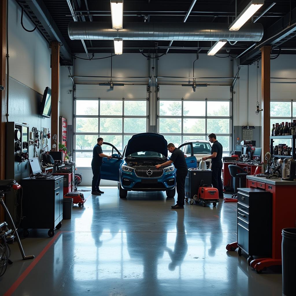 Professionelle Werkstatt im Autohaus Hilgen