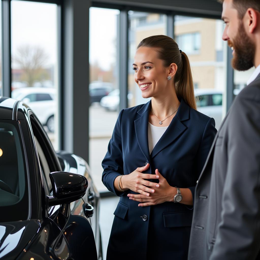 Freundlicher Verkaufsberater im Autohaus Leverkusen