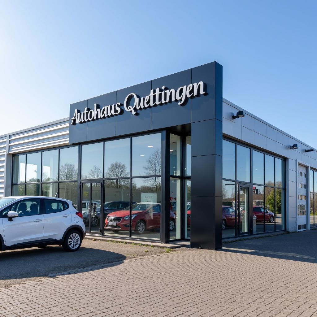 Moderne Fassade des Autohaus Quettingen in Leverkusen