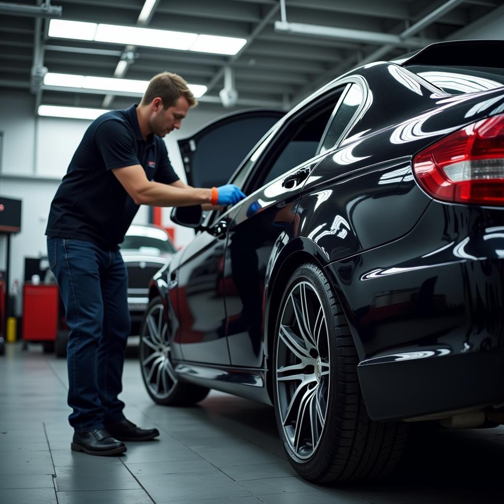 Professionelle Mechaniker bei der Arbeit in der Werkstatt