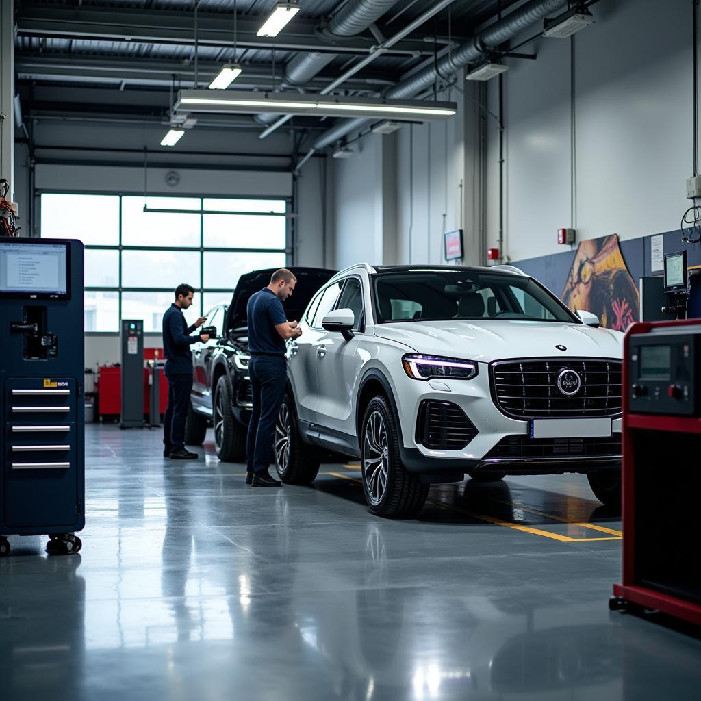 Professionelle Werkstatt des Autohaus Schäfer in Leverkusen