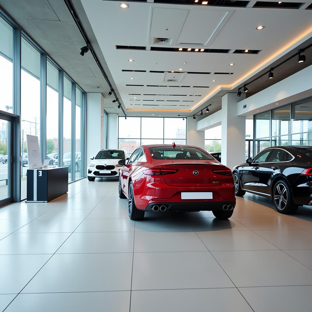 Moderner Showroom im Autohaus Szanto an der Norderneystraße in Leverkusen