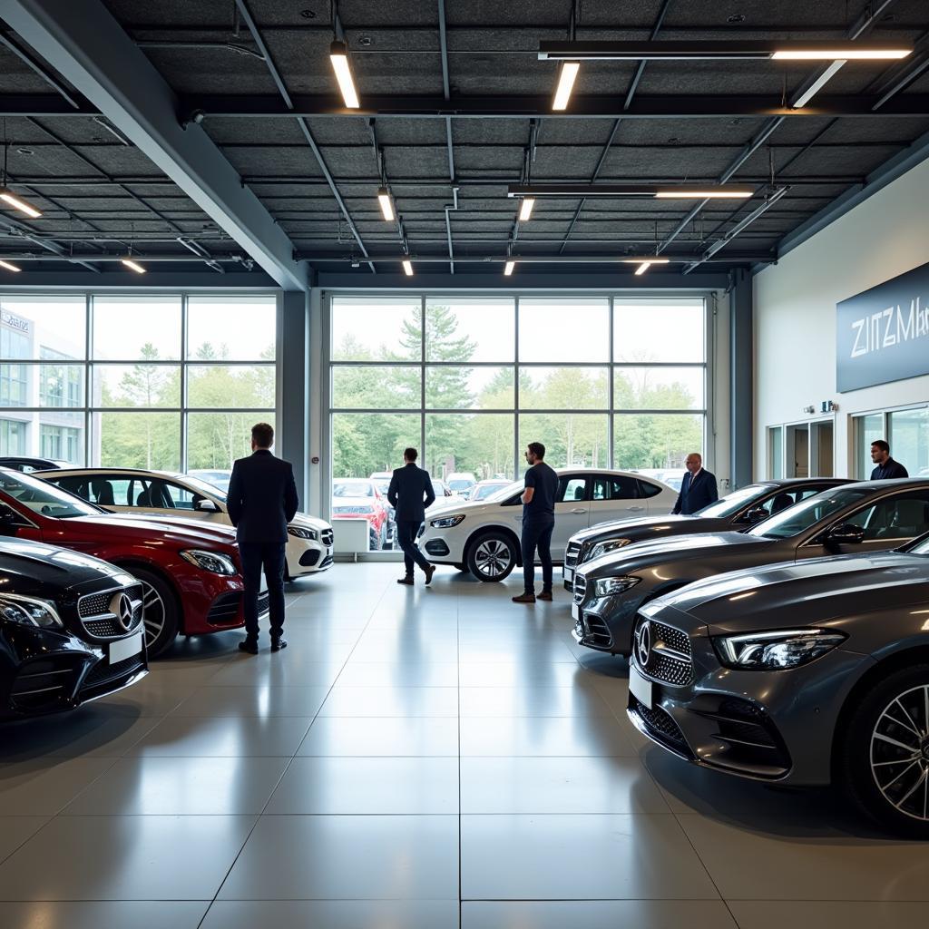 Der Showroom des Autohauses Zitzmann in Leverkusen